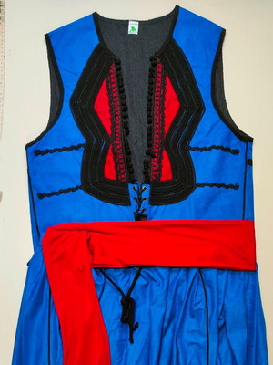Traditional Cretan Costume Blue with Aloba Fabric, New