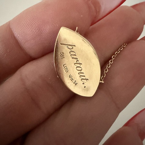 Lito gold 14k necklace with double eye, like new