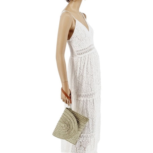 Straw crossbody bag new, beige with pistachio