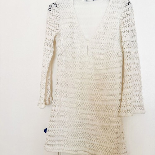 Stradivarius white knitted short dress like new, size S