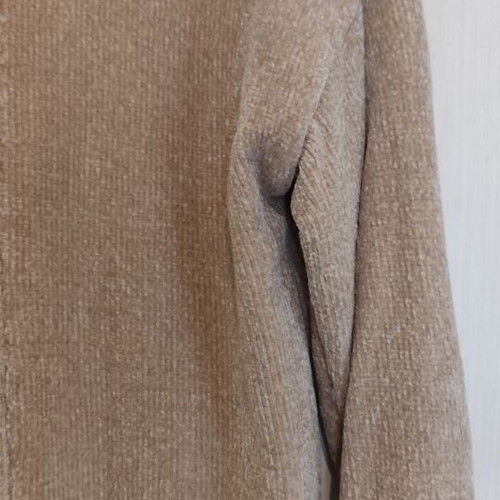 Beige chenille cardigan with hood like new, size M