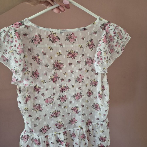 Floral blouse Stradivarius like new, white and pink