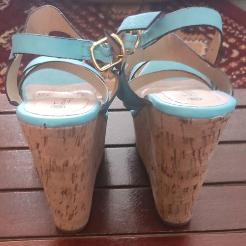 Platform No 39 used, turquoise Tsoukalas Shoes