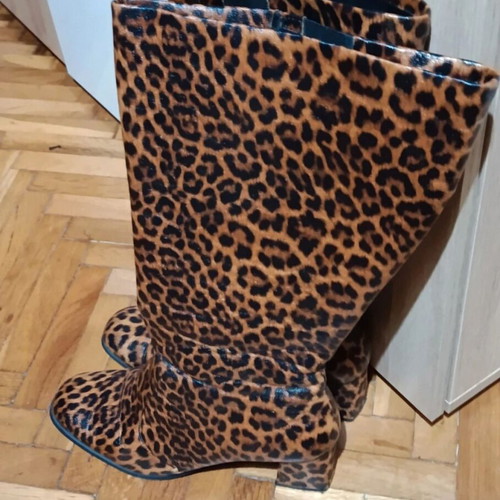Happy Sizes leopard boots used, wide fit, size 43