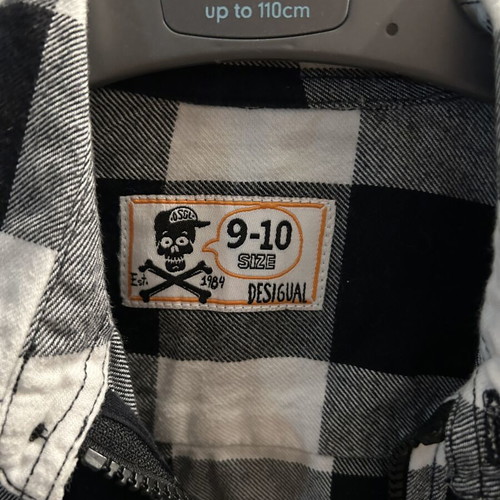 Desigual boys' shirt used, ages 9-10, black and white