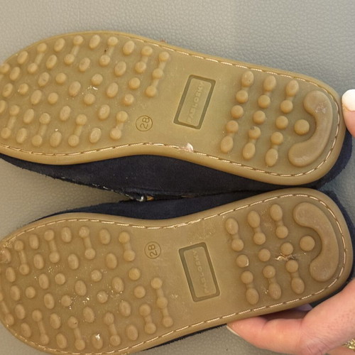 Children's Blue Suede Moccasins Like New Size 28
