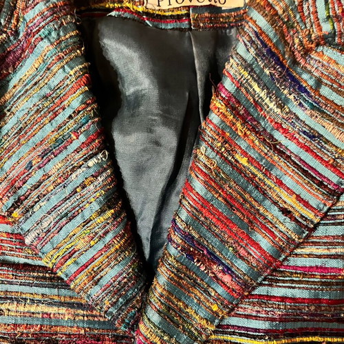 Silk jacket with colorful fringes