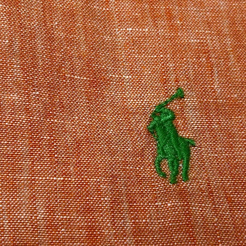 Polo Ralph Lauren Orange Custom Fit Linen Shirt S like new