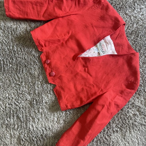 Monnalisa vintage cropped coral shirt, size S/XS