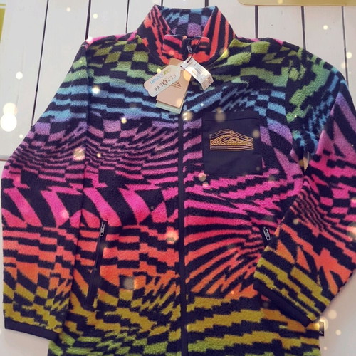 Quiksilver multicolor fleece jumper hoodie unisex kids size 12 years new