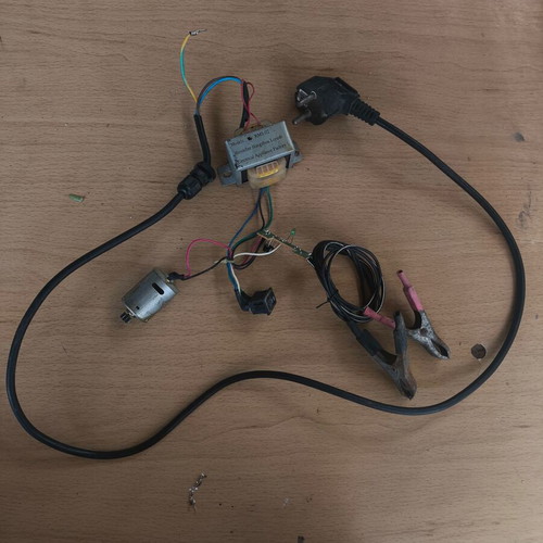System with 220v to 12vdc transformer and used spit motor