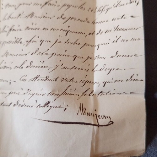French letter of correspondence 1857 used with postal stamps and cancellations