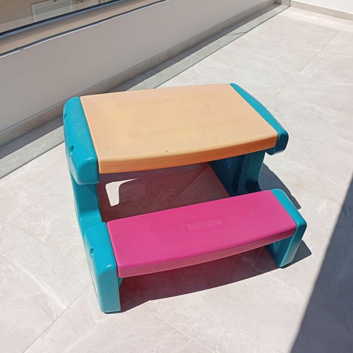 Little Tikes plastic picnic table used for kids