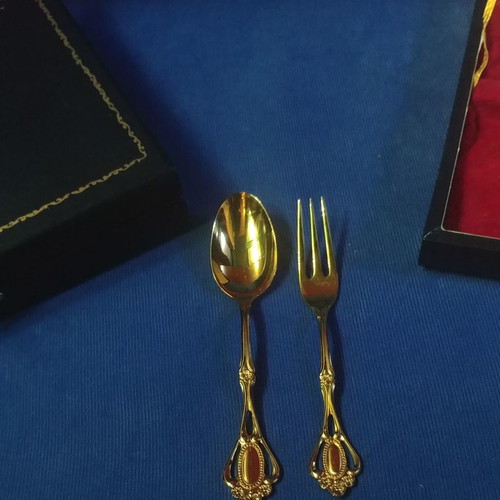 Σετ κουταλάκια και πιρουνάκια Noritake Christine επιχρυσωμένα, καινούργια