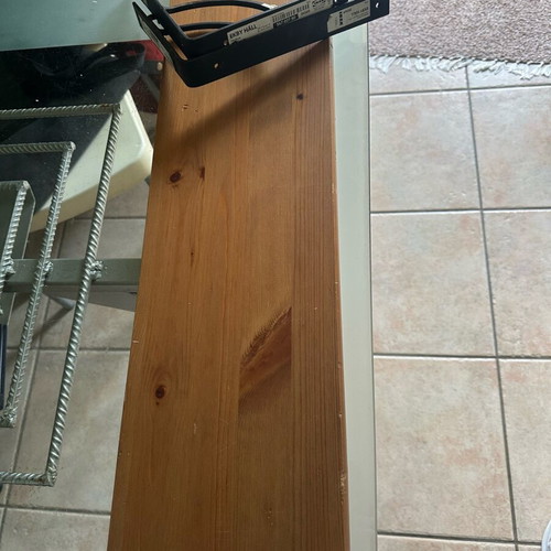 Wooden shelf like new with iron corners