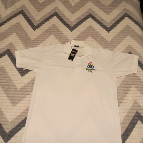 Collectible white men's polo shirt new, size L