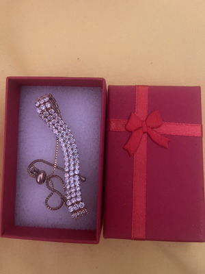 Silver anklet and gold bracelet with rhinestones like new