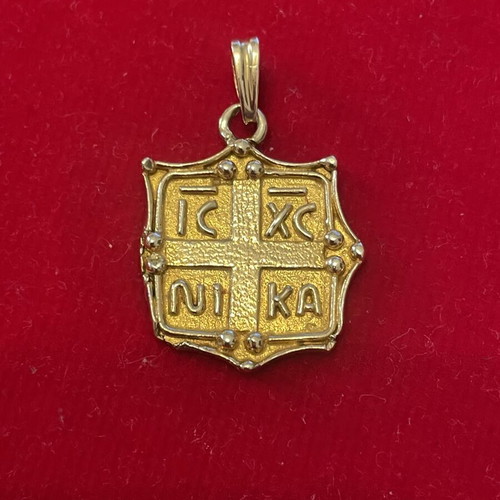 Pendant Kostantinato 14K gold vintage used, 3.1 gr