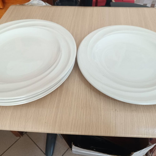 Churchill serving platters set of 5 used, 32 cm diameter, white porcelain