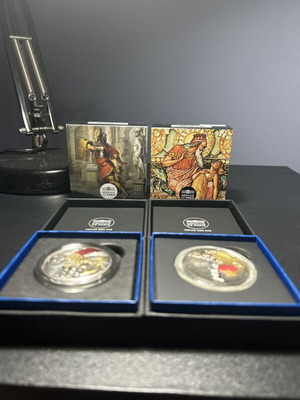 Monnaie de Paris silver coins set King Midas & Jason proof, like new
