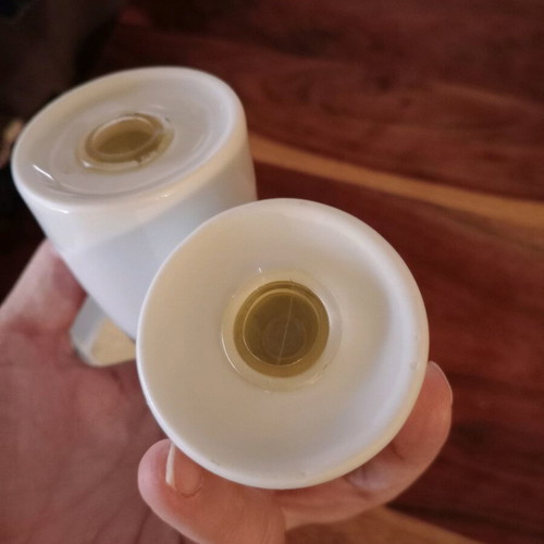 Porcelain salt and pepper set with napkin holder like new
