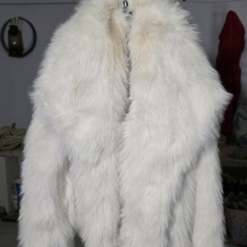 Kate London white faux fur jacket slightly used with small stain