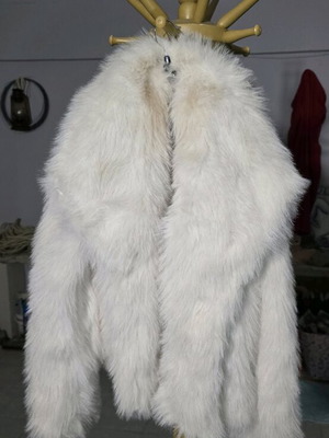 Kate London white faux fur jacket slightly used with small stain