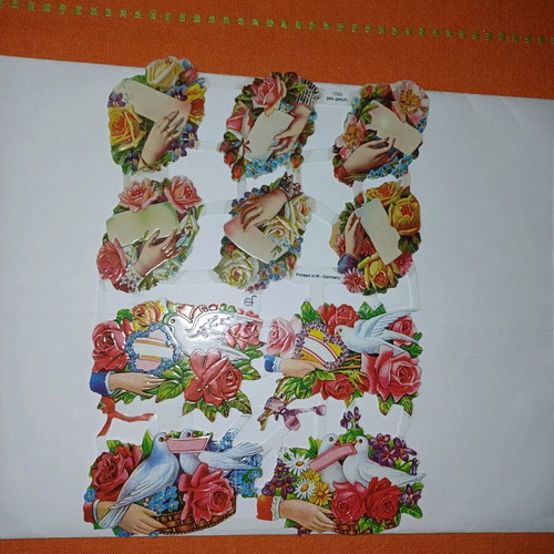 Spring carved foil stickers like new, size 17x23 cm