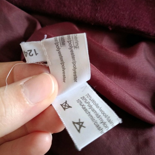 Bordeaux wool cashmere coat like new