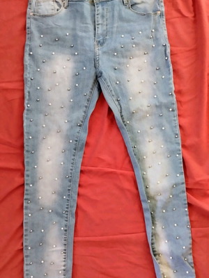 Women's denim pants used, slim fit, size XL