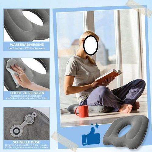 Inflatable orthopedic ring seat cushion 45.5 x 39 x 11 cm