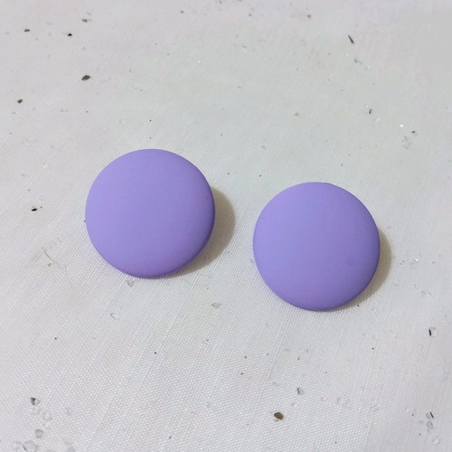 Round purple stud earrings new made of acrylic resin