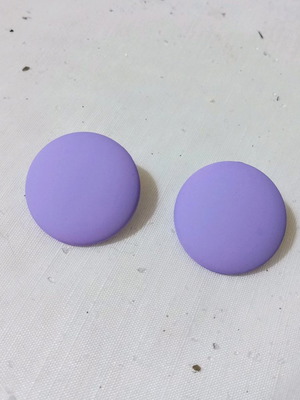 Round purple stud earrings new made of acrylic resin