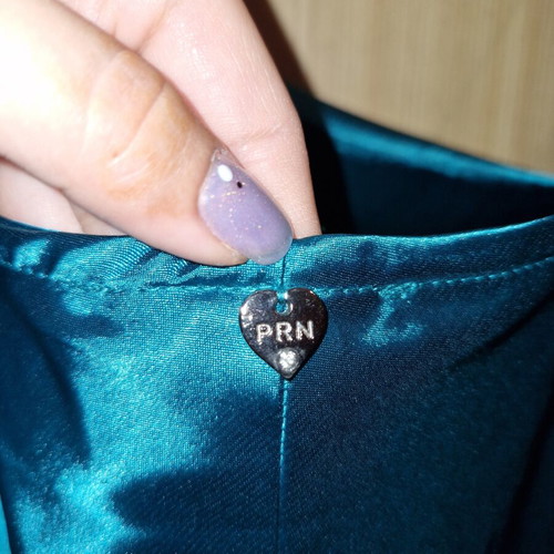 Paranoia turquoise top with frill, new, size L