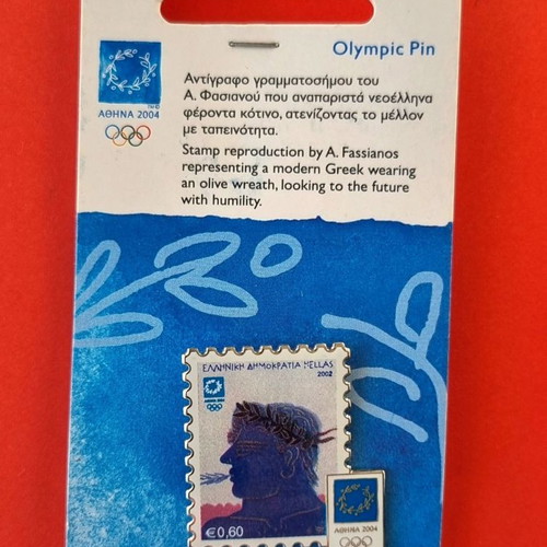 Olympic pin set of 4 Athens 2004 new, Fasianos stamp series