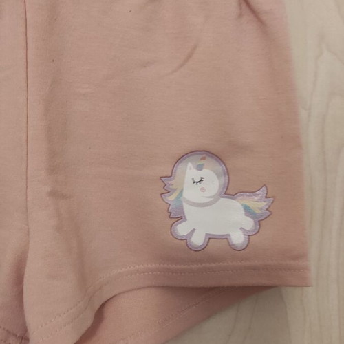 Unicorn t-shirt and shorts set like new, size 7, white