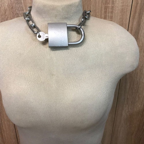 Lock Choker Necklace gothic alternative unisex with key accessory, new