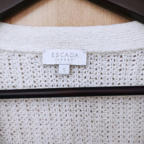 Escada cardigan used with silver thread S/M white and gray