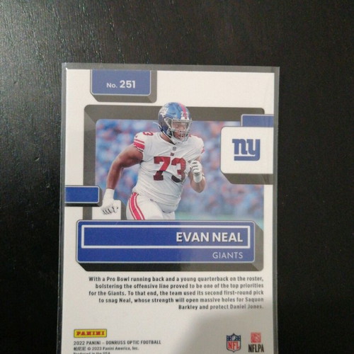 Evan Neal 2022 Panini Donruss Optic card like new