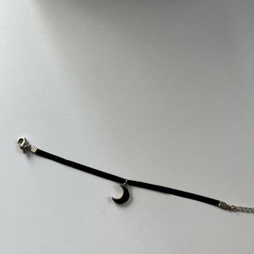 Black bracelet with moon charm new, unworn