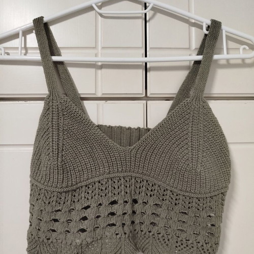 Crochet women's top khaki used, size S-M