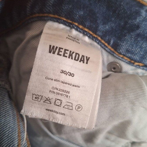 Weekday Jean Slim like new, blue, sizes S M