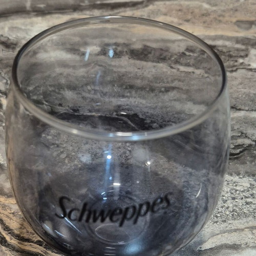 Schweppes collectible glass like new, low ombre black transparent