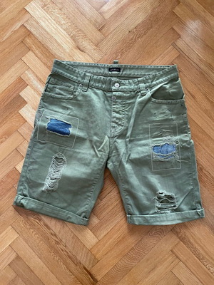 Βερμούδα Seven 7 Denim χακί distressed μέγεθος M σαν καινούργια unisex