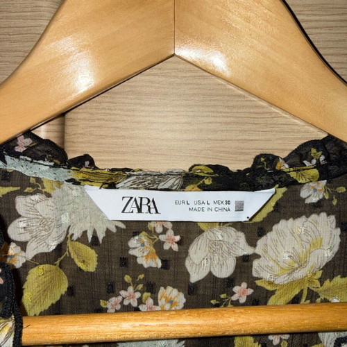 Zara shirt-blouse Large black like new