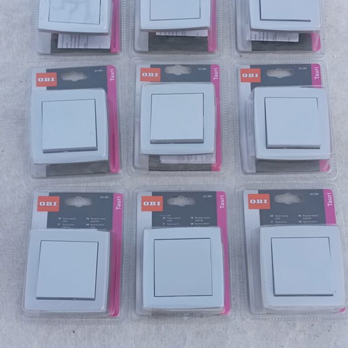 Neutral button switches set, grey silver, 7 pieces