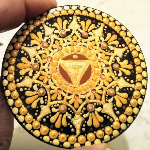 Handmade Manipura Mandala Magnet new