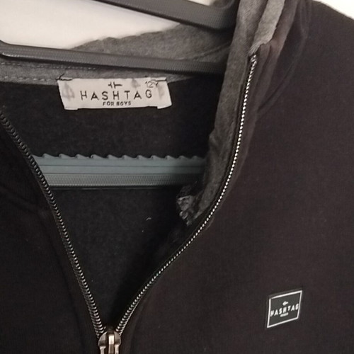 Hashtag jacket size 12 black and grey like new