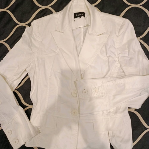 Lussile women's white jacket like new, size M