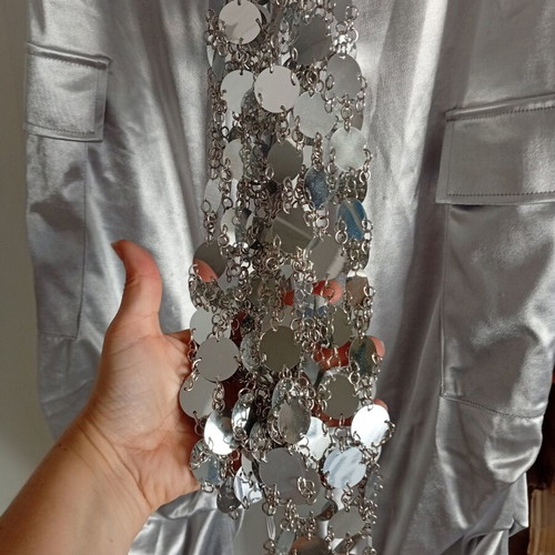 Shein cargo pants and top set like new, silver